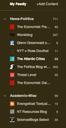 These are some of my "secular" site subscriptions.